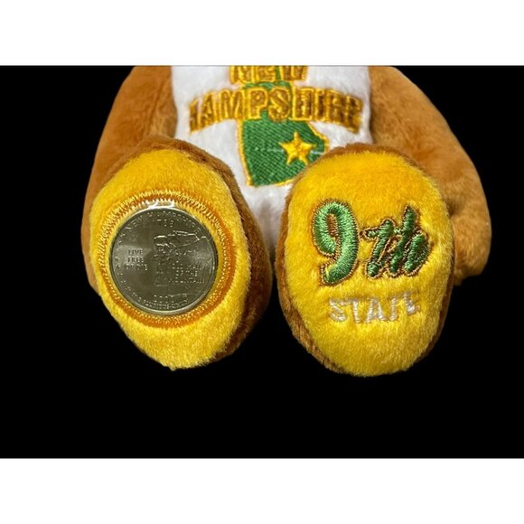 2000 Limited Treasures New Hampshire State Quarter Coin Bean Bear Plush - Picture 3 of 5